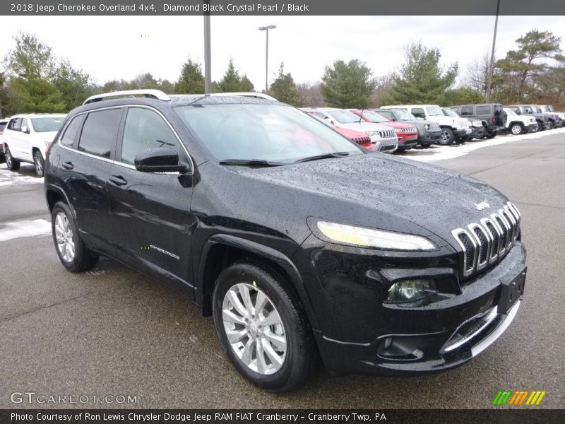 Diamond Black Crystal Pearl / Black 2018 Jeep Cherokee Overland 4x4
