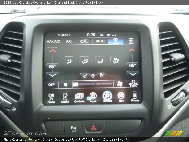 Diamond Black Crystal Pearl / Black 2018 Jeep Cherokee Overland 4x4
