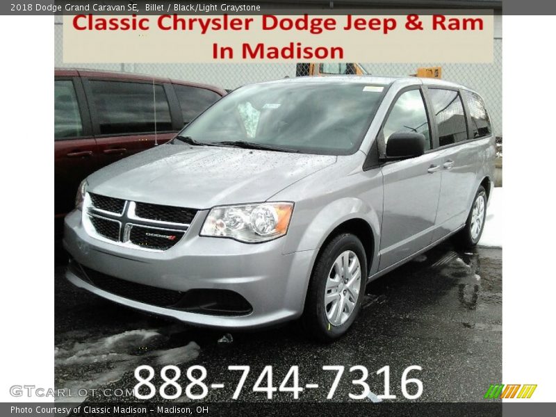 Billet / Black/Light Graystone 2018 Dodge Grand Caravan SE