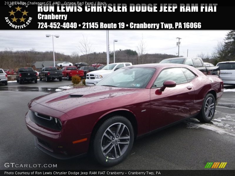 Octane Red Pearl / Black 2018 Dodge Challenger GT AWD
