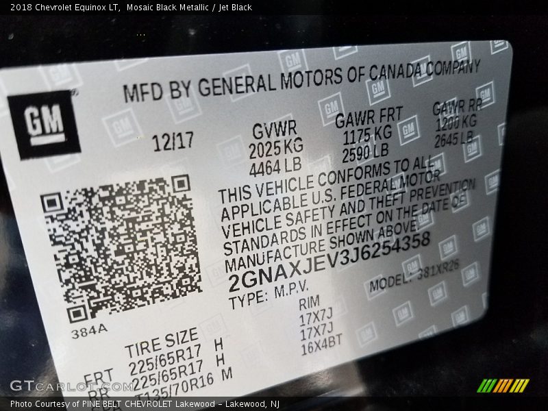 Mosaic Black Metallic / Jet Black 2018 Chevrolet Equinox LT
