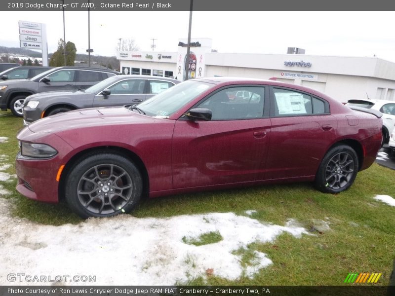 Octane Red Pearl / Black 2018 Dodge Charger GT AWD
