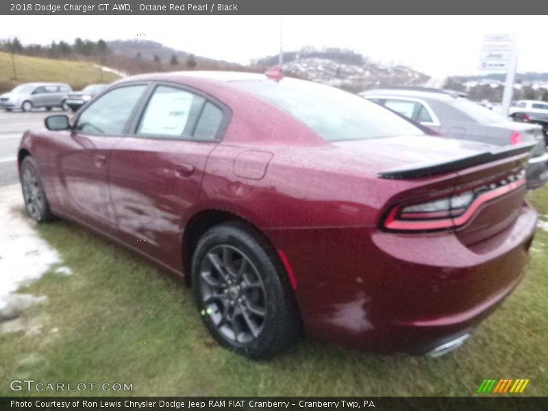 Octane Red Pearl / Black 2018 Dodge Charger GT AWD