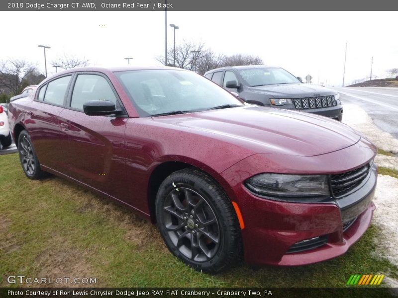 Octane Red Pearl / Black 2018 Dodge Charger GT AWD