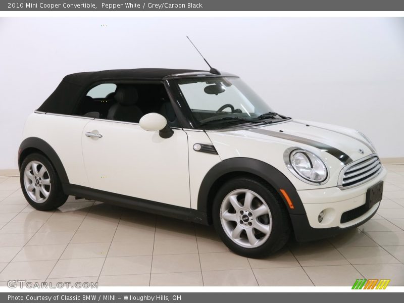 Pepper White / Grey/Carbon Black 2010 Mini Cooper Convertible