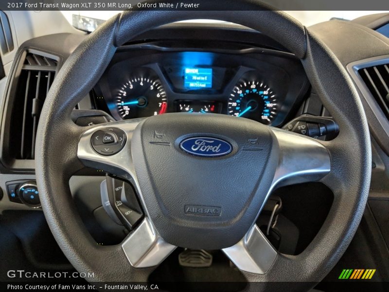 Oxford White / Pewter 2017 Ford Transit Wagon XLT 350 MR Long