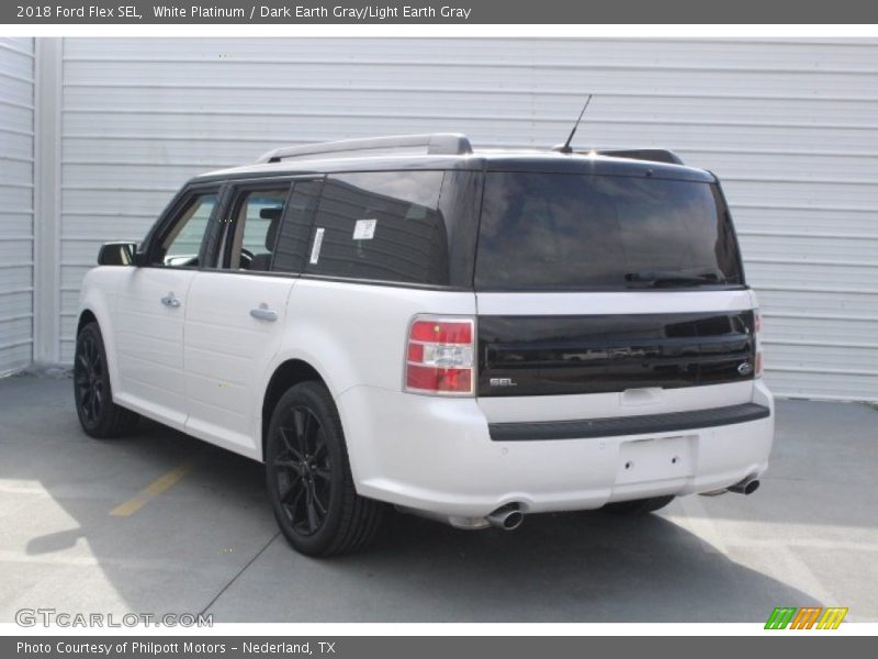 White Platinum / Dark Earth Gray/Light Earth Gray 2018 Ford Flex SEL