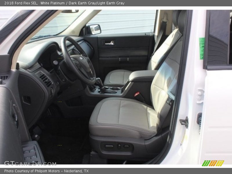 White Platinum / Dark Earth Gray/Light Earth Gray 2018 Ford Flex SEL