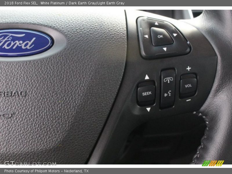 White Platinum / Dark Earth Gray/Light Earth Gray 2018 Ford Flex SEL