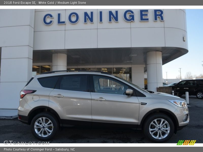 White Gold / Medium Light Stone 2018 Ford Escape SE