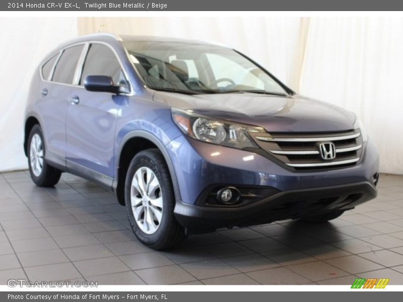 Twilight Blue Metallic / Beige 2014 Honda CR-V EX-L