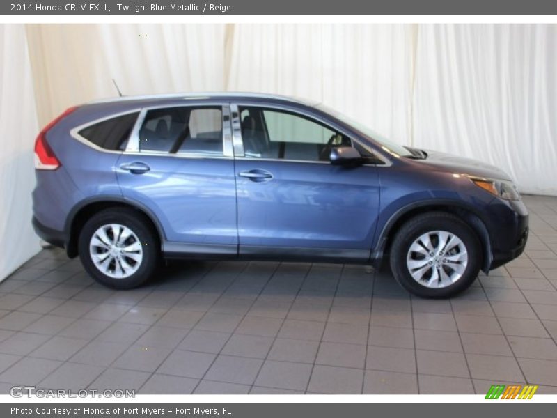 Twilight Blue Metallic / Beige 2014 Honda CR-V EX-L