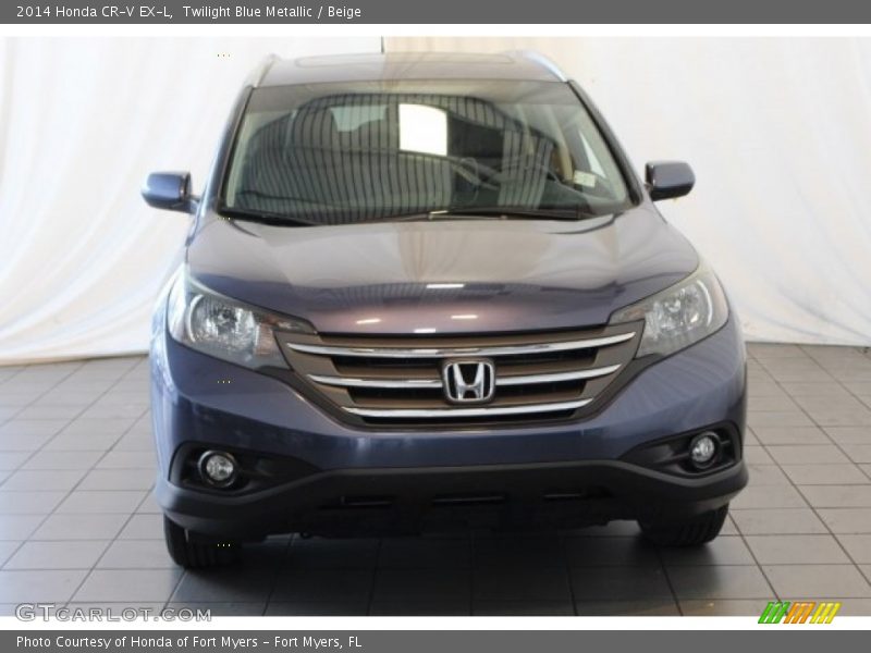 Twilight Blue Metallic / Beige 2014 Honda CR-V EX-L