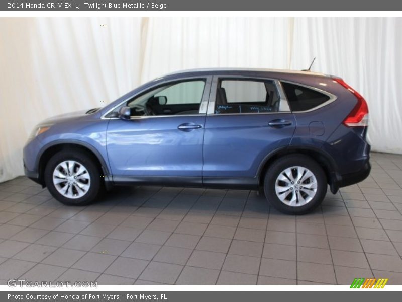 Twilight Blue Metallic / Beige 2014 Honda CR-V EX-L