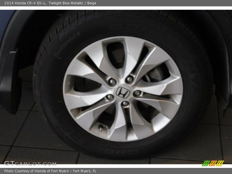 Twilight Blue Metallic / Beige 2014 Honda CR-V EX-L