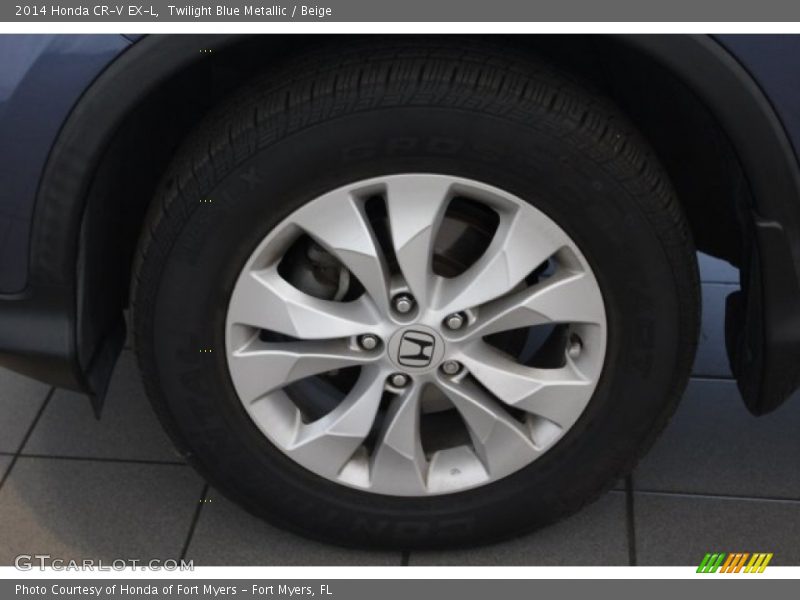 Twilight Blue Metallic / Beige 2014 Honda CR-V EX-L