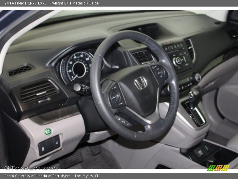 Twilight Blue Metallic / Beige 2014 Honda CR-V EX-L