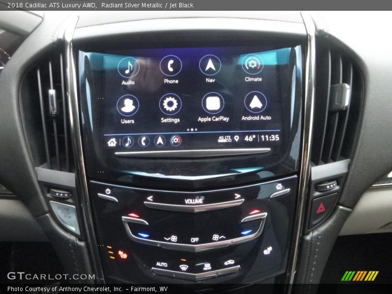Radiant Silver Metallic / Jet Black 2018 Cadillac ATS Luxury AWD