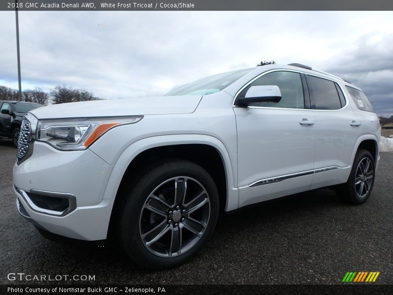 White Frost Tricoat / Cocoa/Shale 2018 GMC Acadia Denali AWD