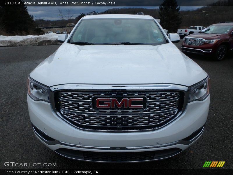 White Frost Tricoat / Cocoa/Shale 2018 GMC Acadia Denali AWD