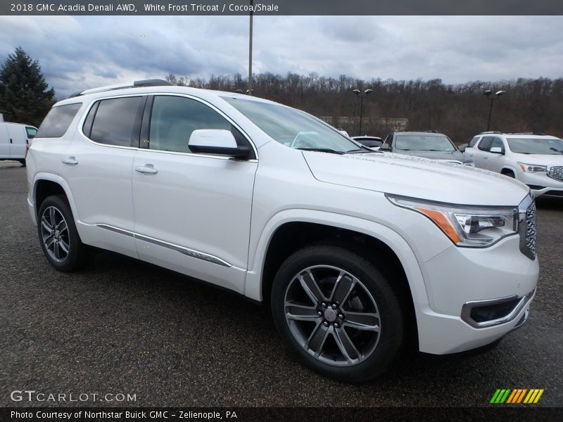 White Frost Tricoat / Cocoa/Shale 2018 GMC Acadia Denali AWD