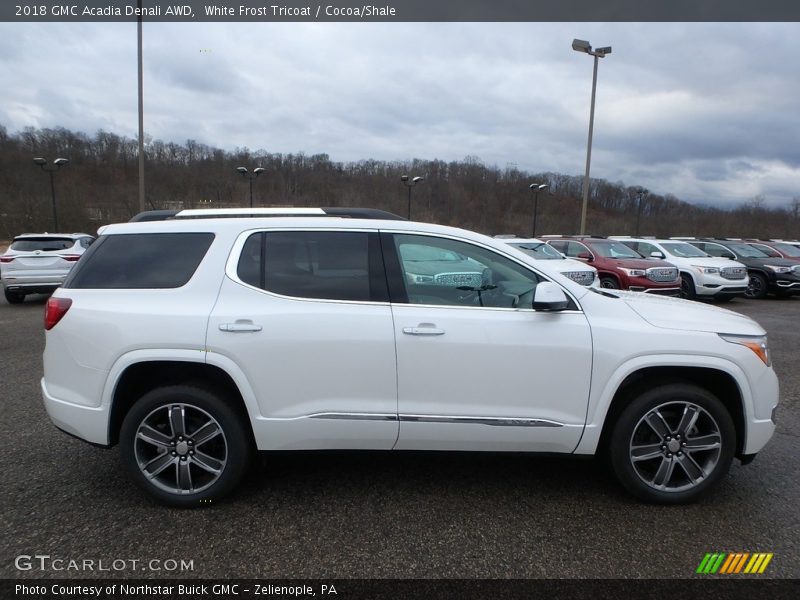 White Frost Tricoat / Cocoa/Shale 2018 GMC Acadia Denali AWD