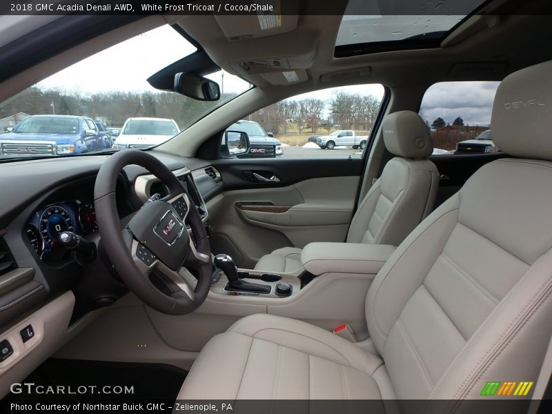 White Frost Tricoat / Cocoa/Shale 2018 GMC Acadia Denali AWD