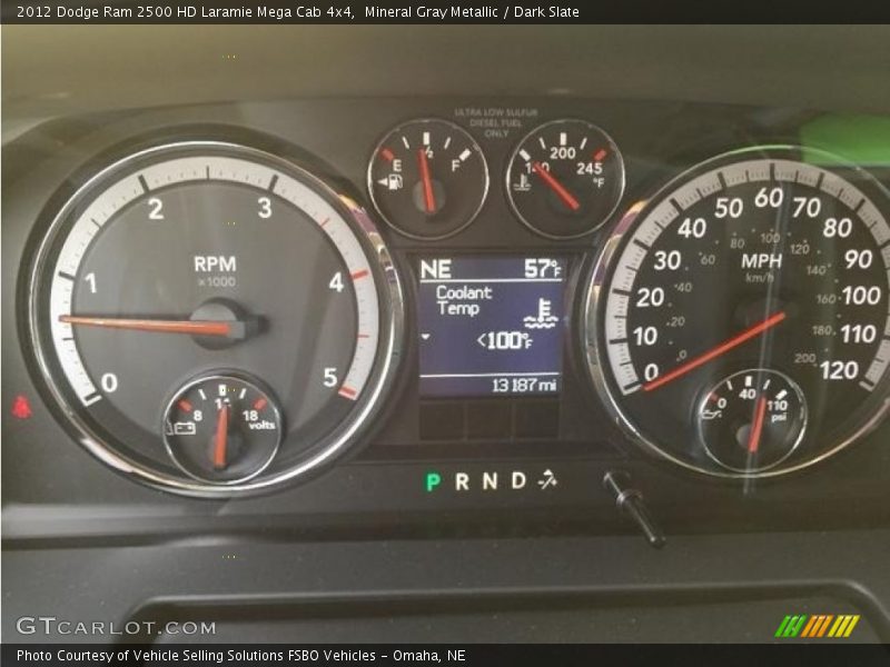 Mineral Gray Metallic / Dark Slate 2012 Dodge Ram 2500 HD Laramie Mega Cab 4x4