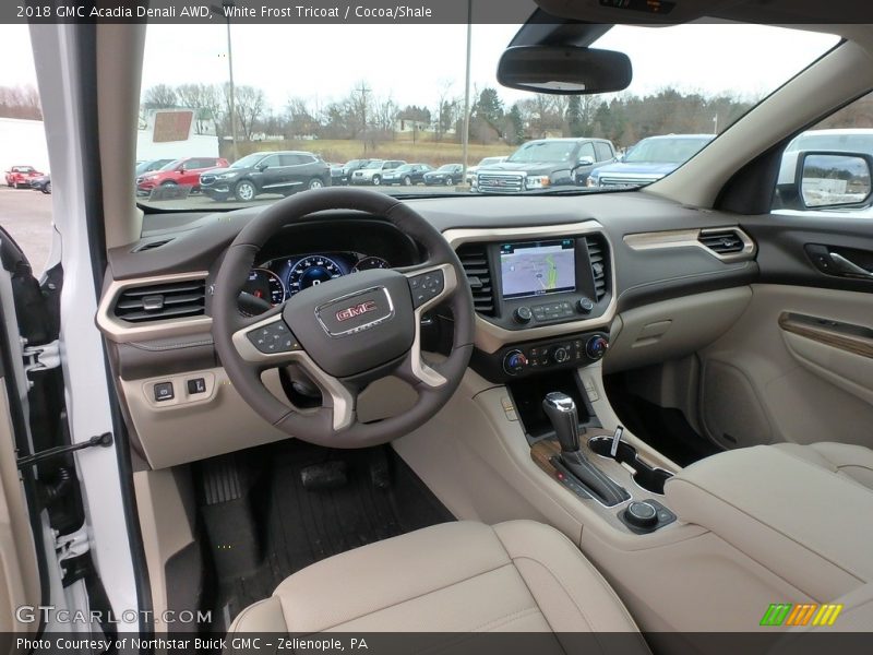 White Frost Tricoat / Cocoa/Shale 2018 GMC Acadia Denali AWD