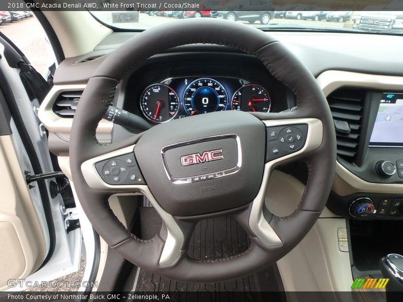 White Frost Tricoat / Cocoa/Shale 2018 GMC Acadia Denali AWD