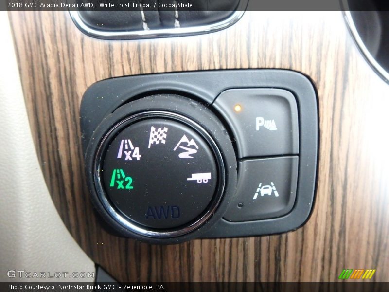 White Frost Tricoat / Cocoa/Shale 2018 GMC Acadia Denali AWD