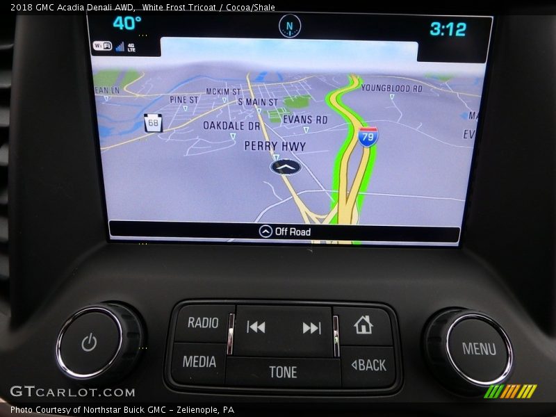 White Frost Tricoat / Cocoa/Shale 2018 GMC Acadia Denali AWD