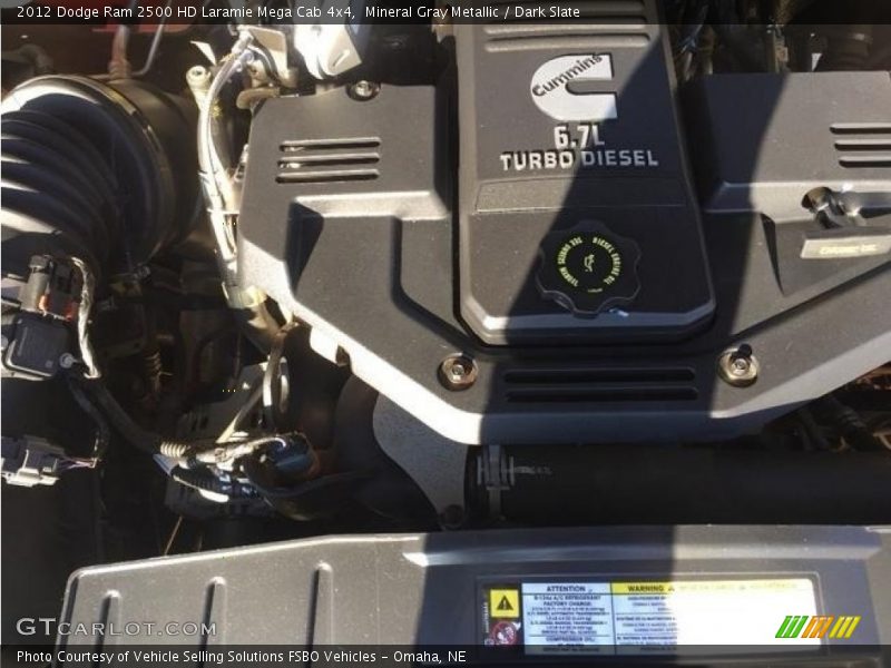 Mineral Gray Metallic / Dark Slate 2012 Dodge Ram 2500 HD Laramie Mega Cab 4x4