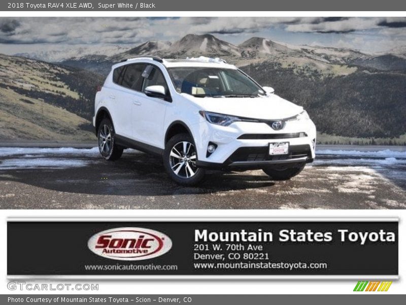 Super White / Black 2018 Toyota RAV4 XLE AWD