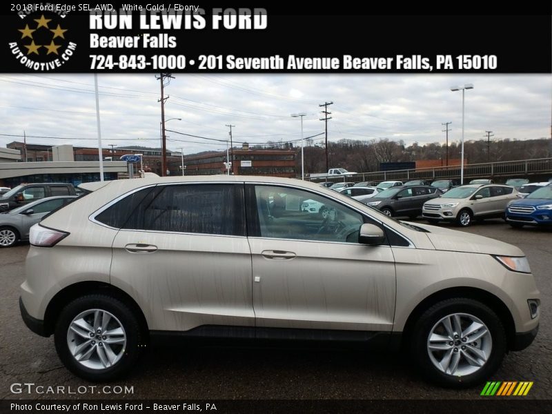 White Gold / Ebony 2018 Ford Edge SEL AWD