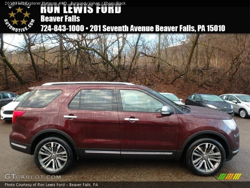 Burgundy Velvet / Ebony Black 2018 Ford Explorer Platinum 4WD