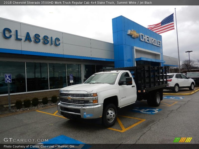Summit White / Jet Black 2018 Chevrolet Silverado 3500HD Work Truck Regular Cab 4x4 Stake Truck