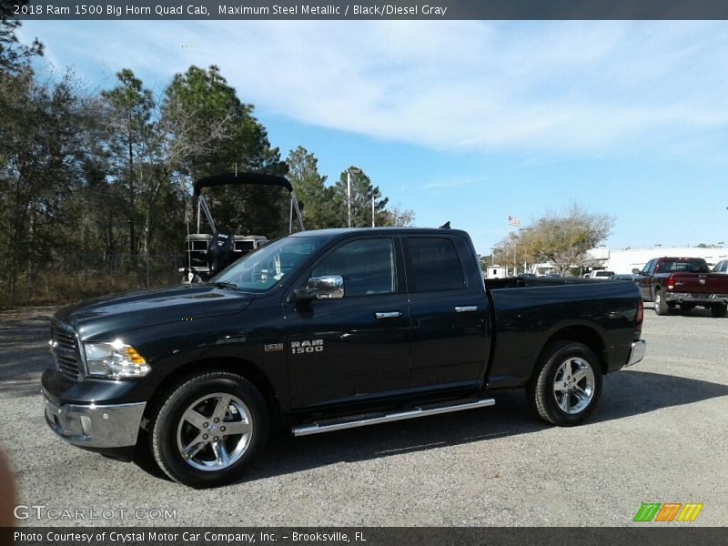 Maximum Steel Metallic / Black/Diesel Gray 2018 Ram 1500 Big Horn Quad Cab