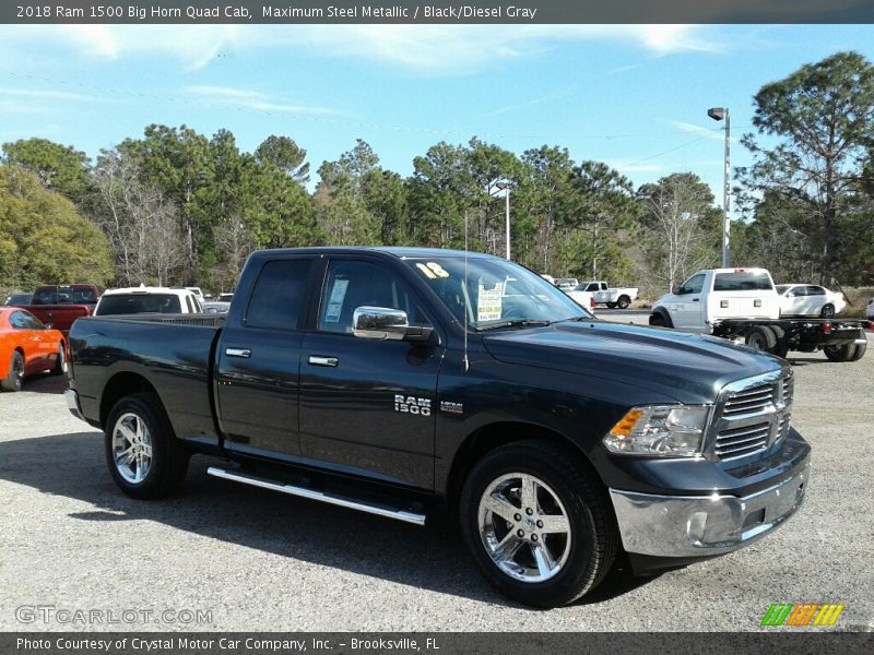 Maximum Steel Metallic / Black/Diesel Gray 2018 Ram 1500 Big Horn Quad Cab