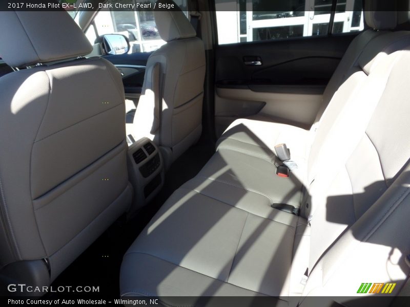 Dark Cherry Pearl / Beige 2017 Honda Pilot EX-L AWD
