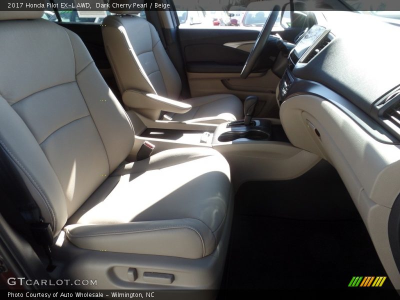 Dark Cherry Pearl / Beige 2017 Honda Pilot EX-L AWD