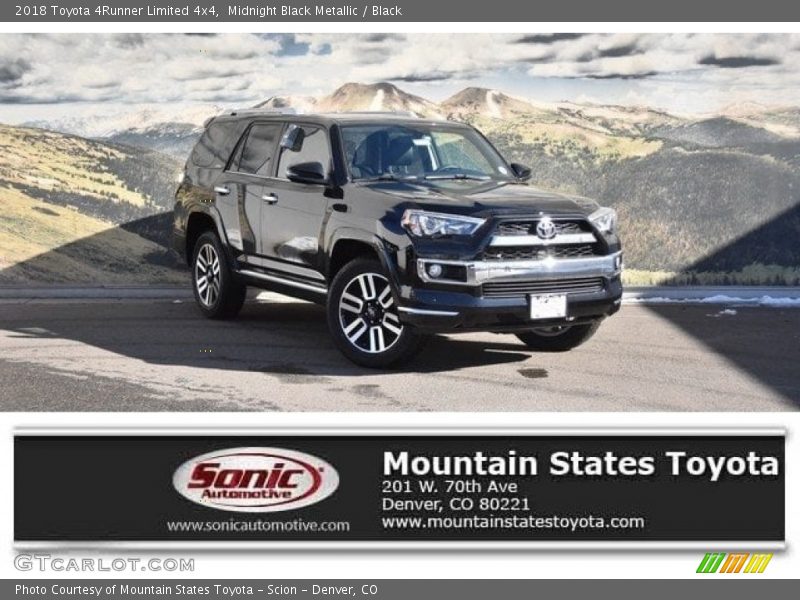 Midnight Black Metallic / Black 2018 Toyota 4Runner Limited 4x4