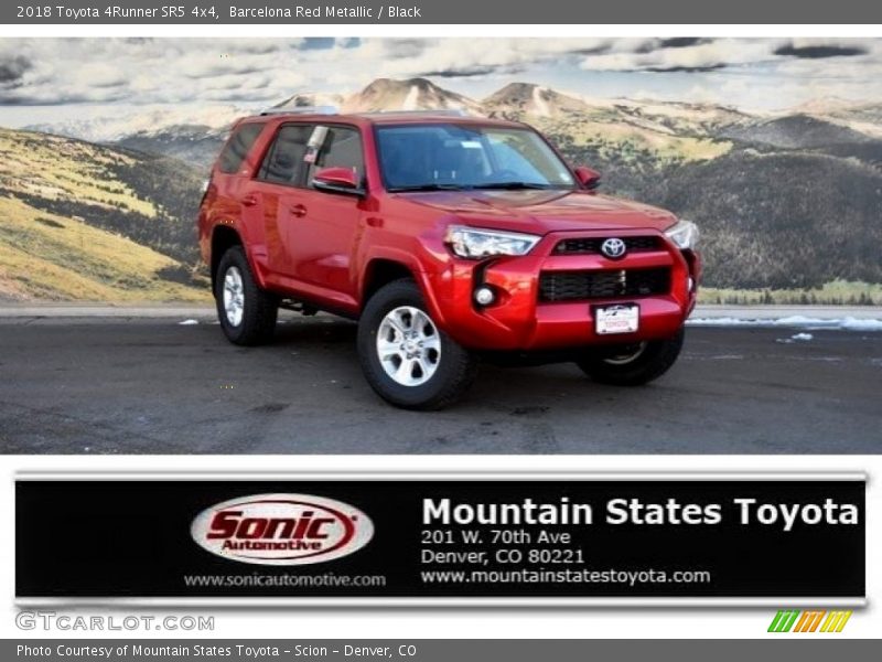 Barcelona Red Metallic / Black 2018 Toyota 4Runner SR5 4x4