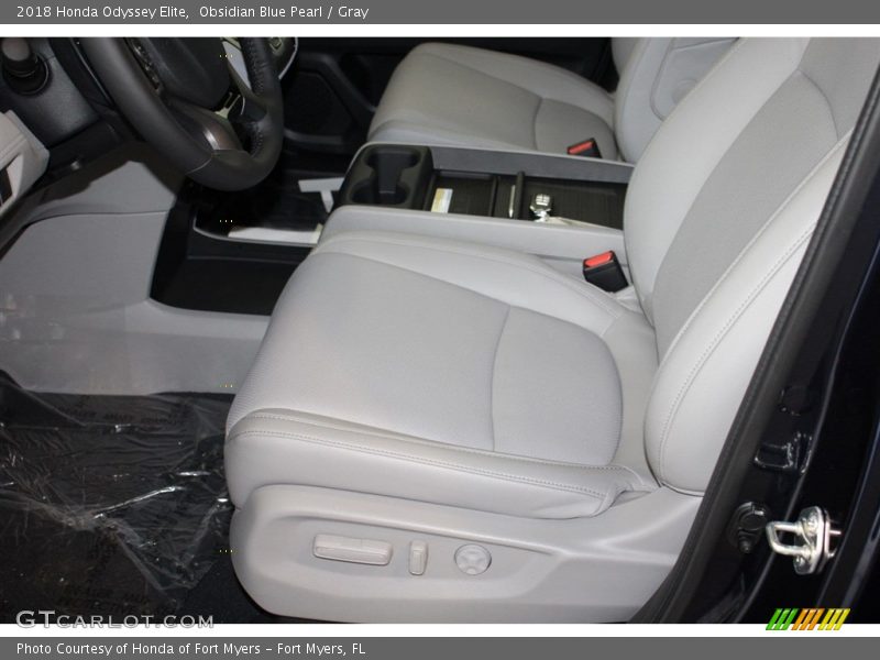 Obsidian Blue Pearl / Gray 2018 Honda Odyssey Elite