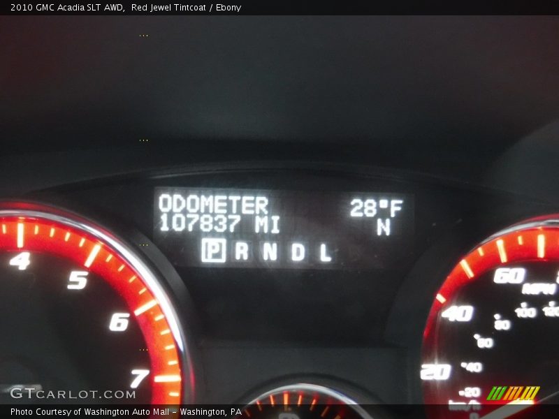 Red Jewel Tintcoat / Ebony 2010 GMC Acadia SLT AWD