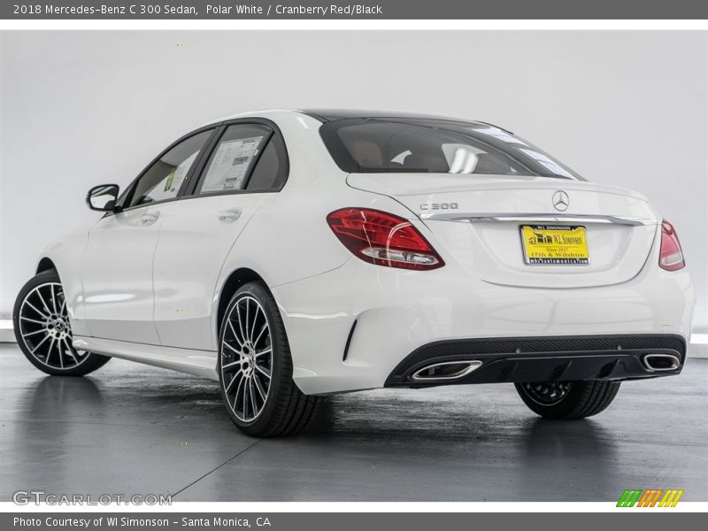 Polar White / Cranberry Red/Black 2018 Mercedes-Benz C 300 Sedan