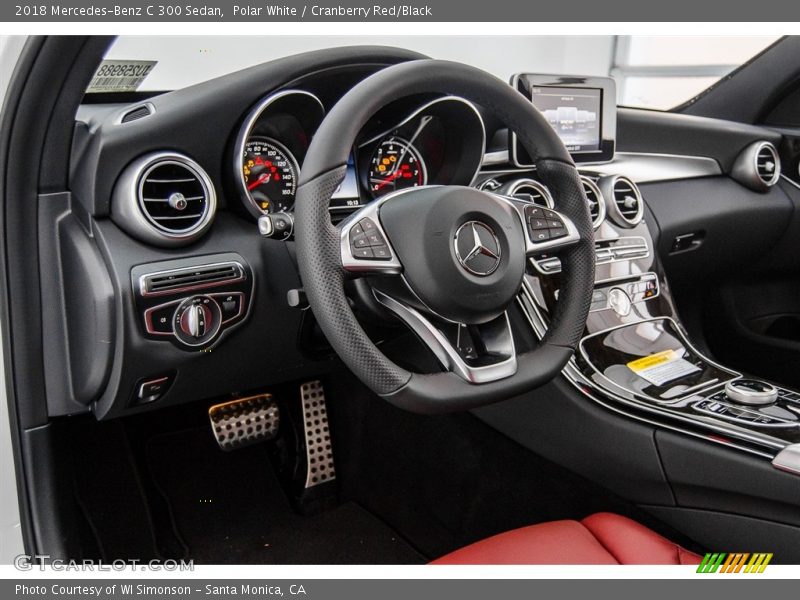 Polar White / Cranberry Red/Black 2018 Mercedes-Benz C 300 Sedan