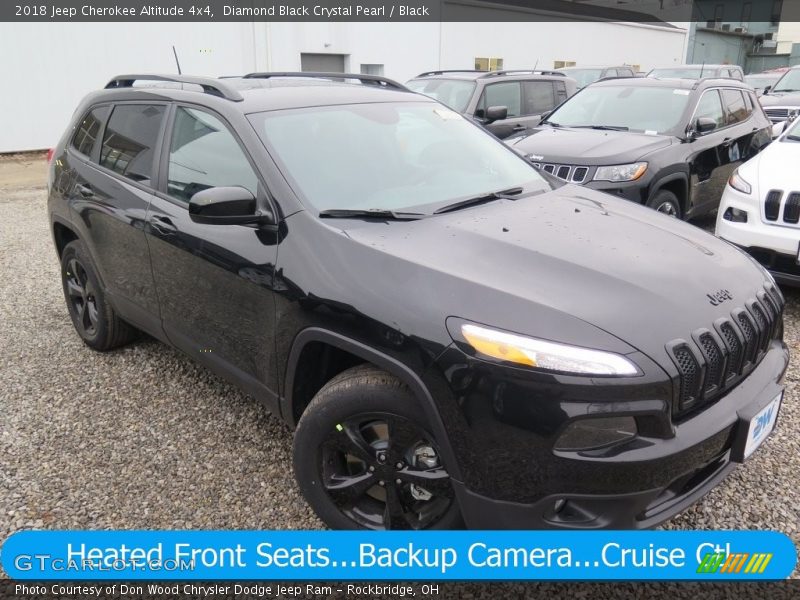 Diamond Black Crystal Pearl / Black 2018 Jeep Cherokee Altitude 4x4