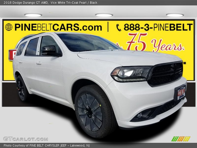 Vice White Tri-Coat Pearl / Black 2018 Dodge Durango GT AWD