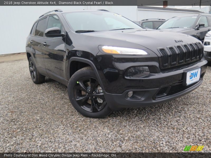 Diamond Black Crystal Pearl / Black 2018 Jeep Cherokee Altitude 4x4